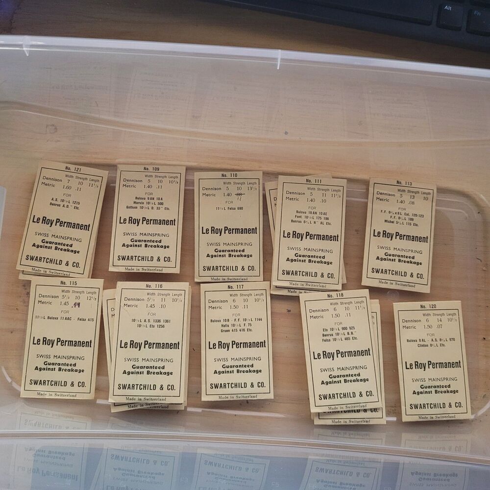 Le Roy Swartchild & Co - Swiss Mainsprings - Tongue End - NOS  Choose Your Size